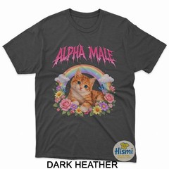 Alpha Male Funny Kitten Rainbow Floral T-Shirt