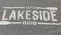 Lakeside Ohio Graphic Gray T-Shirt Medium 27 In Long/19 In Wide