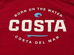 Costa Del Mar T-Shirt Red Long Sleeve 100% Cotton Men’s Medium Fishing Casual