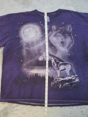 Vintage Wolf Pack Wolves Full Moon Shirt Mens XL Purple Black Howling AOP 3D