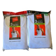 2 Packs Vtg 2008 Hanes Comfortsoft Tagless Ribbed Tank Tops Cotton Men’s XL NOS