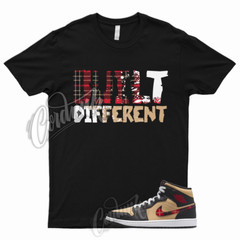 BUILT T for 1 Mid Tartan Tan Black Red Plaid Shirt To Match Low High