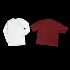 2 Shaka Wear Men’s T-Shirts Sz Medium LS Red & SL White 100% Cotton EUC!