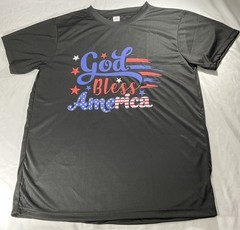 Fourth Of July God Bless America Red/White/Blue Black Shirt Men’s Large