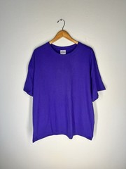 Hanes Heavyweight 50/50 Blank T-Shirt XL Purple Made in Mexico Vintage Y2K