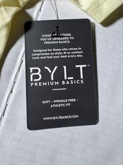 NWT BYLT Drop Cut S/S LUX Pocket T Shirt Light Yellow Men Size Small