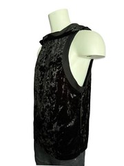 WIDOW by LIP SERVICE UNISEX GOTHIC PUNK ROCKER CRUSHED VELVET SHIRT HOODIE