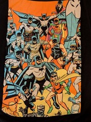 Batman Retro Character Collage Large Black Graphic Print Tshirt