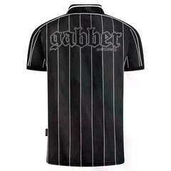 100% HARDCORE Soccer T-Shirt “Striped Gabber” | Black | Black