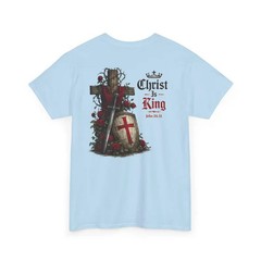 Christ is King T-Shirt | Crusader Shield, Cross, Medieval Christian shirt