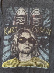KURT COBAIN Black Graphic T-Shirt Converse Sunglasses Spencers 100% Cotton