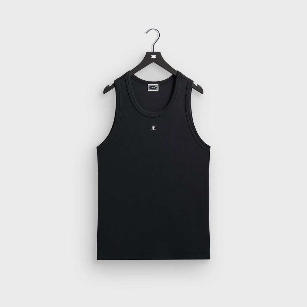 Kith Crest Ribbed Tank Black khm035135-001 Mens Size S New