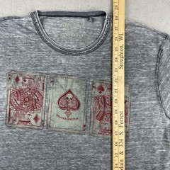 VTG Y2K Lucky Brand Venice Burnout Graphic T-Shirt Men’s M Gray Skull Poker Card
