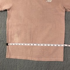 Kith Shirt Men XS Pink Script Logo Embroidered Tee Crewneck Distressed Patina