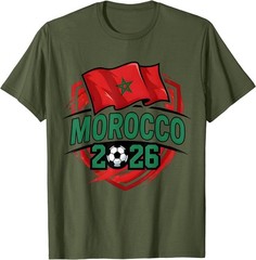 Morocco Flag Moroccan Football Soccer World 2026 T-Shirt T-Shirt