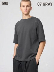 UNIQLO U AIRism Cotton Oversized Crew Neck Half-Sleeve T-Shirt XS-4XL Japan