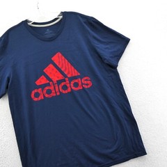 Adidas Shirt Mens Large Blue Short Sleeve Go To Performance Tee Crew Gym Sport