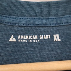 American Giant Broken-in Premium Slub Henley T Shirt Mens XL Teal Ribbed Collar