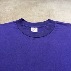 Vintage 90s Blank T Shirt Mens Large Purple Cotton Made In USA Jerzees Tag