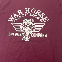MV Sport War Horse Brewing Company T-Shirt Mens Medium Maroon Graphic Tee Cotton