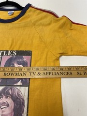 Vintage 70s Beatles M 38-40 Ringer T Healthknit T-shirt Yellow Stripes