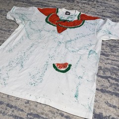 Vtg 90s Screen Stars WATERMELON Print All Over Print 50/50 Graphic Shirt Mens XL