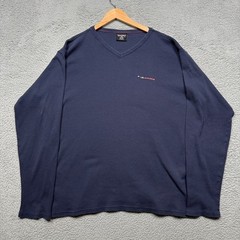 Polo Jeans Co Ralph Lauren T Shirt Mens 2XL Blue Long Sleeve V-Neck Y2K 90s