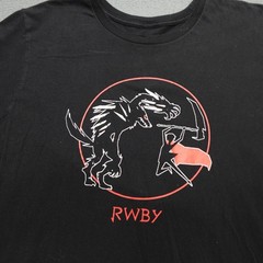RWBY T-Shirt Adults Size M Black Anime Graphic Black Short Sleeve