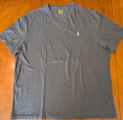 Polo Ralph Lauren Men’s XL Gray V-Neck T-Shirt Pony Logo Classic Casual Tee