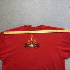 No Boundaries white dragon fire graphics red t shirt Men Size 2XL