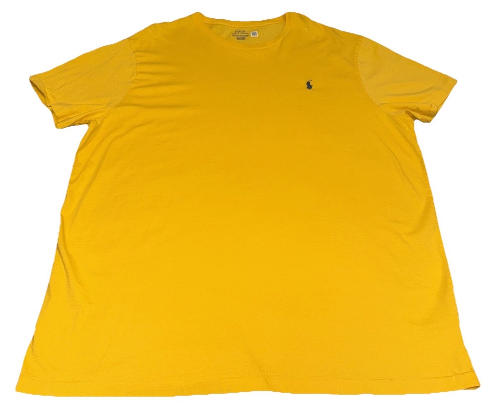 Polo Ralph Lauren Yellow T Shirt Mens 2XB Jersey Crewneck Short Sleeve
