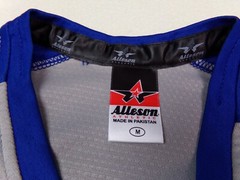Alleson Athletic Jersey Adult Size M Gray Blue V Neck Woodford Reserve