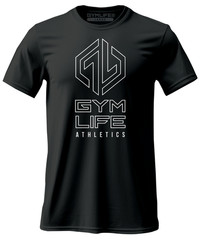 GYM LIFE® Fuse Power Up Mens Athletic T-Shirt Workout Exercise Fitness Tee Black
