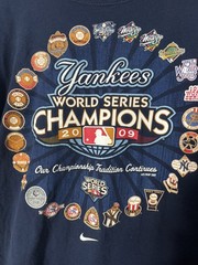 VTG New York Yankees Nike T-Shirt Mens L Blue Baseball Outdoor Sports Loose