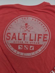 Salt Life T-Shirt Men L Longsleeve Graphic Print Logo Orange.#45947