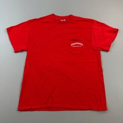 Vintage Delta Pro Weight Shirt Mens Large Red 316 Oyster Bar NC Pocket Tee Y2K
