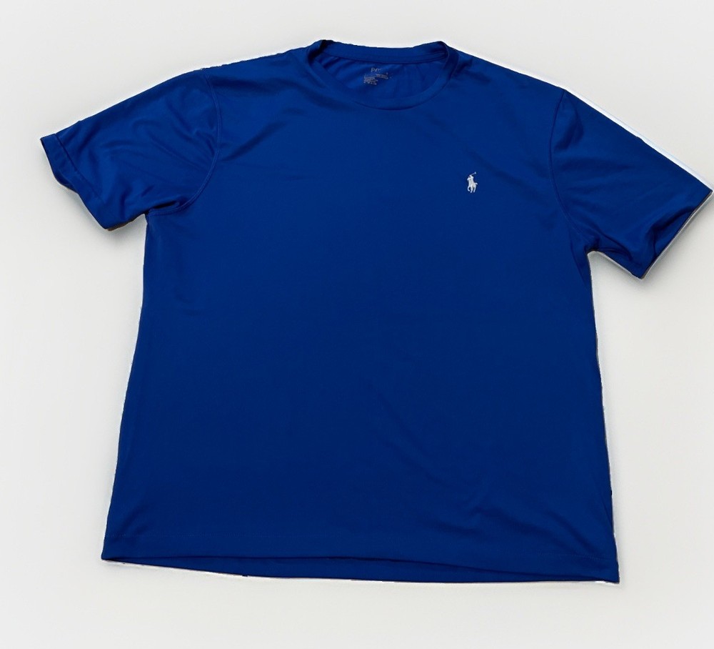 Polo Ralph Lauren Performance T Shirt Blue White Pony Mens Large L