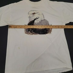 Vintage 90’s Bald Eagle Silhouette T-Shirt Men’s Large Jerzees 50/50 White