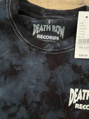 Death Row Records Short Sleeve Crew Neck Graphic Tee Shirt Black Blue Small NWT