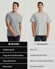 True Classic Mens T-Shirts – Short Sleeve Crew Neck T Shirts for Man, Cotton
