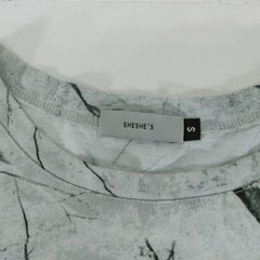 Sheshe’s Graphic Print T-Shirt Gray Marble Design Streetwear Fashion Mens Small