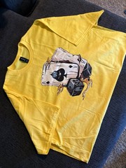 Ace Of Spades Dice Graphic T Shirt Yellow 2XL Men’s Streetwear Poker Tee
