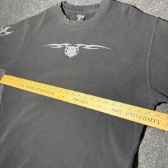 Vintage Interstate Thermal Shirt Tribal Y2K Grunge Waffle Knit Tattoo Heavy
