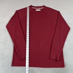 The Normal Brand Shirt Mens Large Red Crewneck Long Sleeve Chest Pocket Heavy