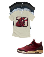 Custom Shirt to match Premio Streetwear Bin Wax Tee Matching for Jordan 3 Bin 23