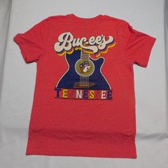 Buc-ees Adult Medium T-Shirt Red Tennessee TN Beaver Logo Graphic Short Sleeve