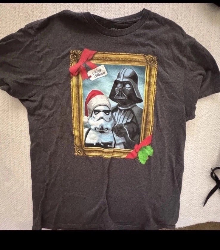 STAR WARS Merry Sithmas Storm Trooper Darth Vader Size L T-Shirt Christmas