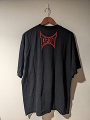 Vintage Y2K TapOut UFC MMA Skull Skeleton Red Foil Black XX-Large T-Shirt