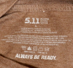 5.11 Tactical Skull Logo Front & Back Brown T- Shirt