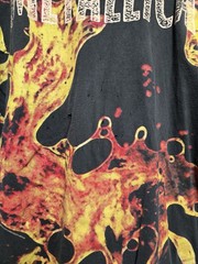 Vintage Distressed Metallica Mens short 2XL Black 1995 Lava AOP Graphic Band Tee